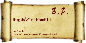 Bogdán Pamfil névjegykártya